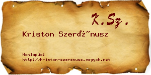 Kriston Szerénusz névjegykártya